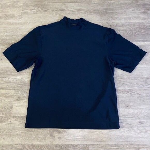 Nike Golf Dri-Fit UV Mens Mock Neck Black Golf Shirt Medium - Picture 1 of 4